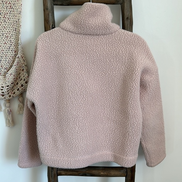 J Crew Womens Pullover Fleece Sherpa Polartec Half-zip Pink Size Small - Picture 10 of 13